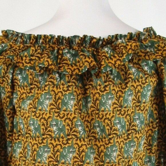 Green J. CREW button down blouse 2 - Picture 8 of 8